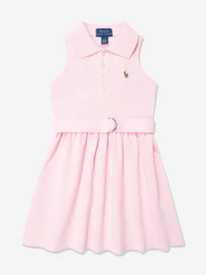 Ralph Lauren Girls Sleeveless Polo Dress in Pink