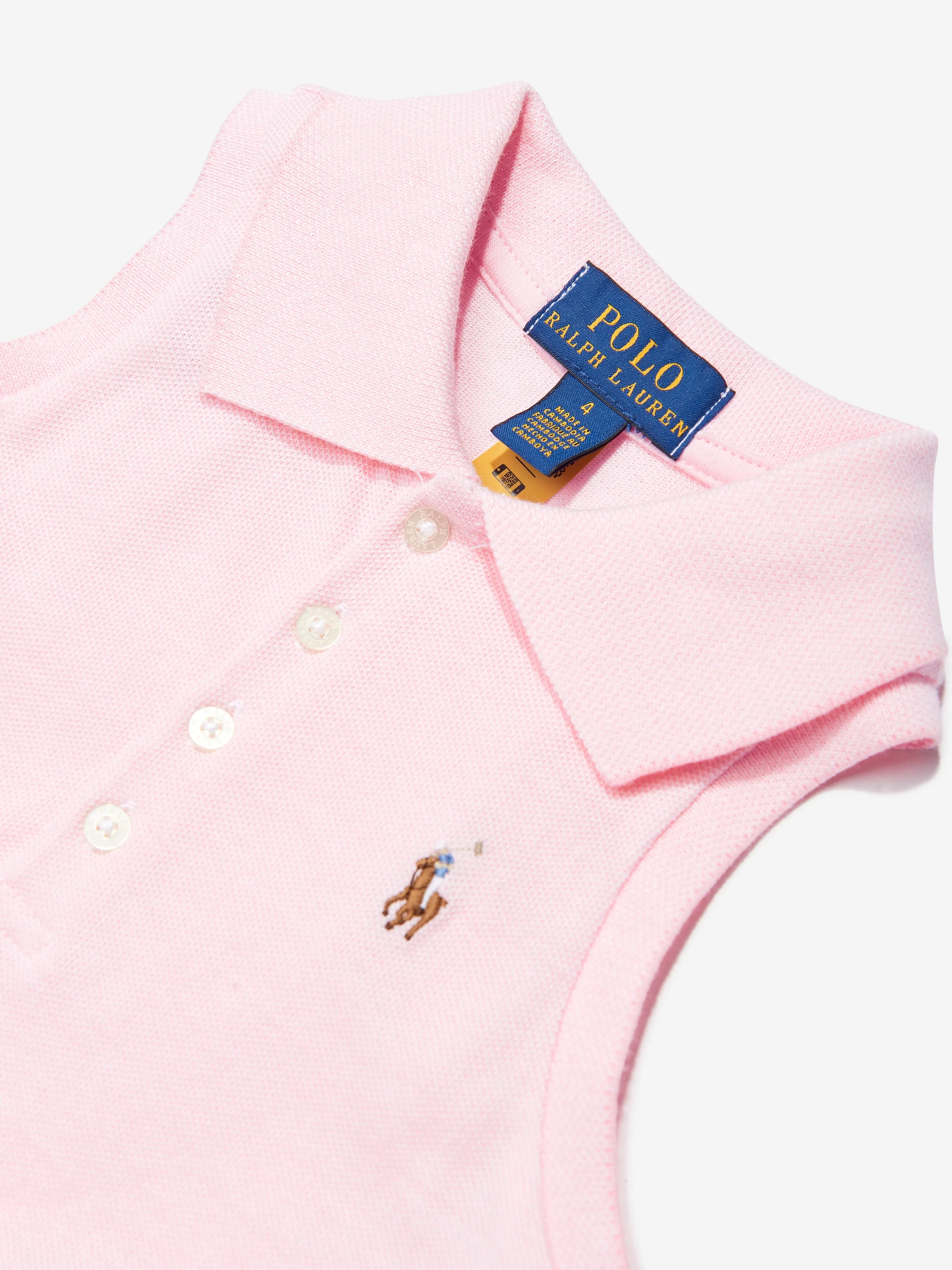 Ralph Lauren Girls Sleeveless Polo Dress in Pink