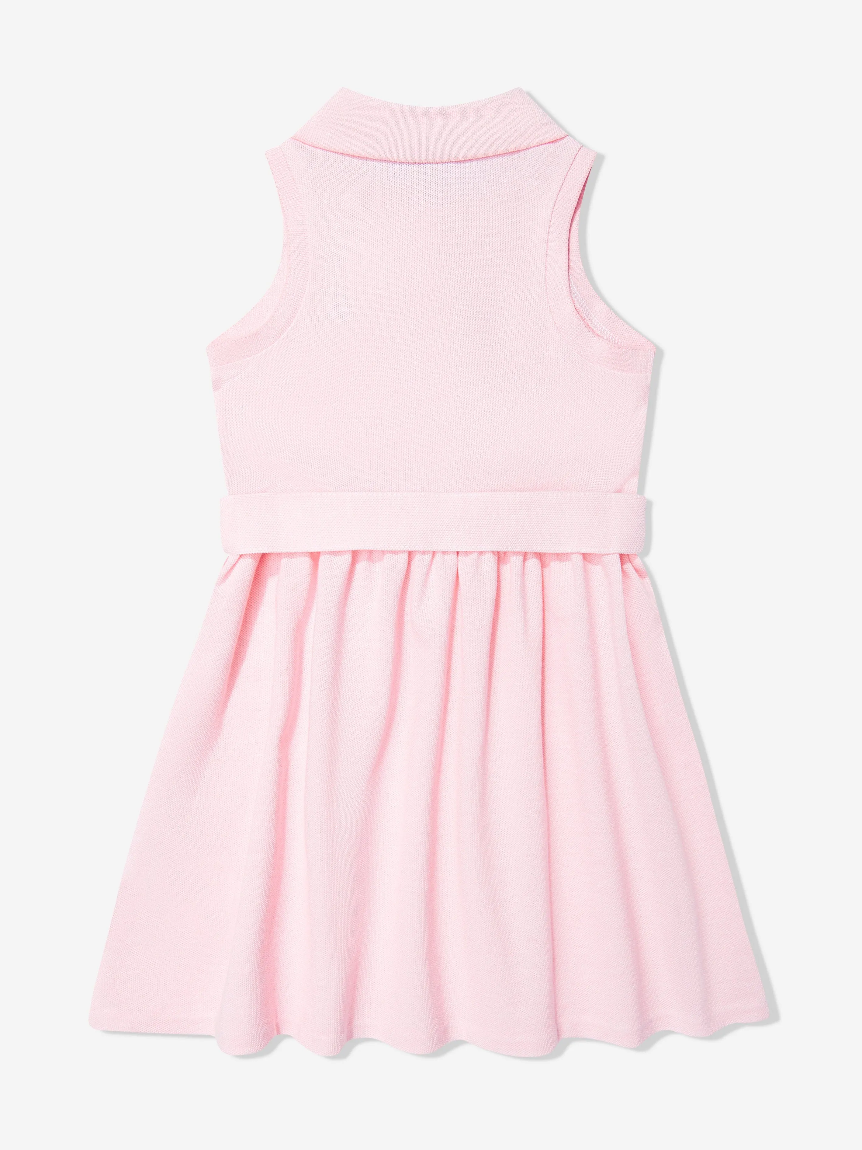 Ralph Lauren Girls Sleeveless Polo Dress in Pink