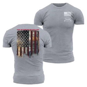 Red Blood Blue Collar® T-Shirt - Dark Heather Gray
