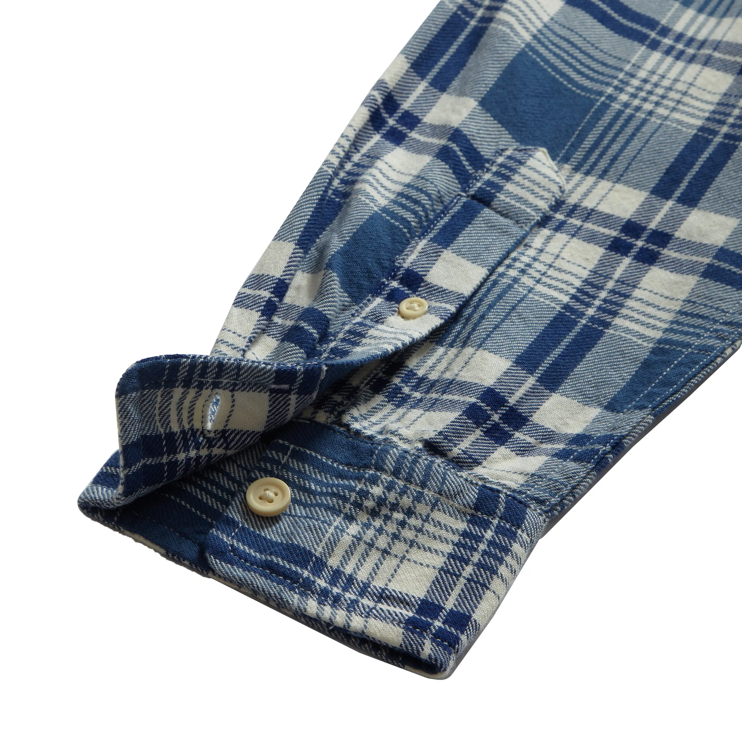 Rugged Twill Shirt - Navy Cream Plaid (Final Sale)*