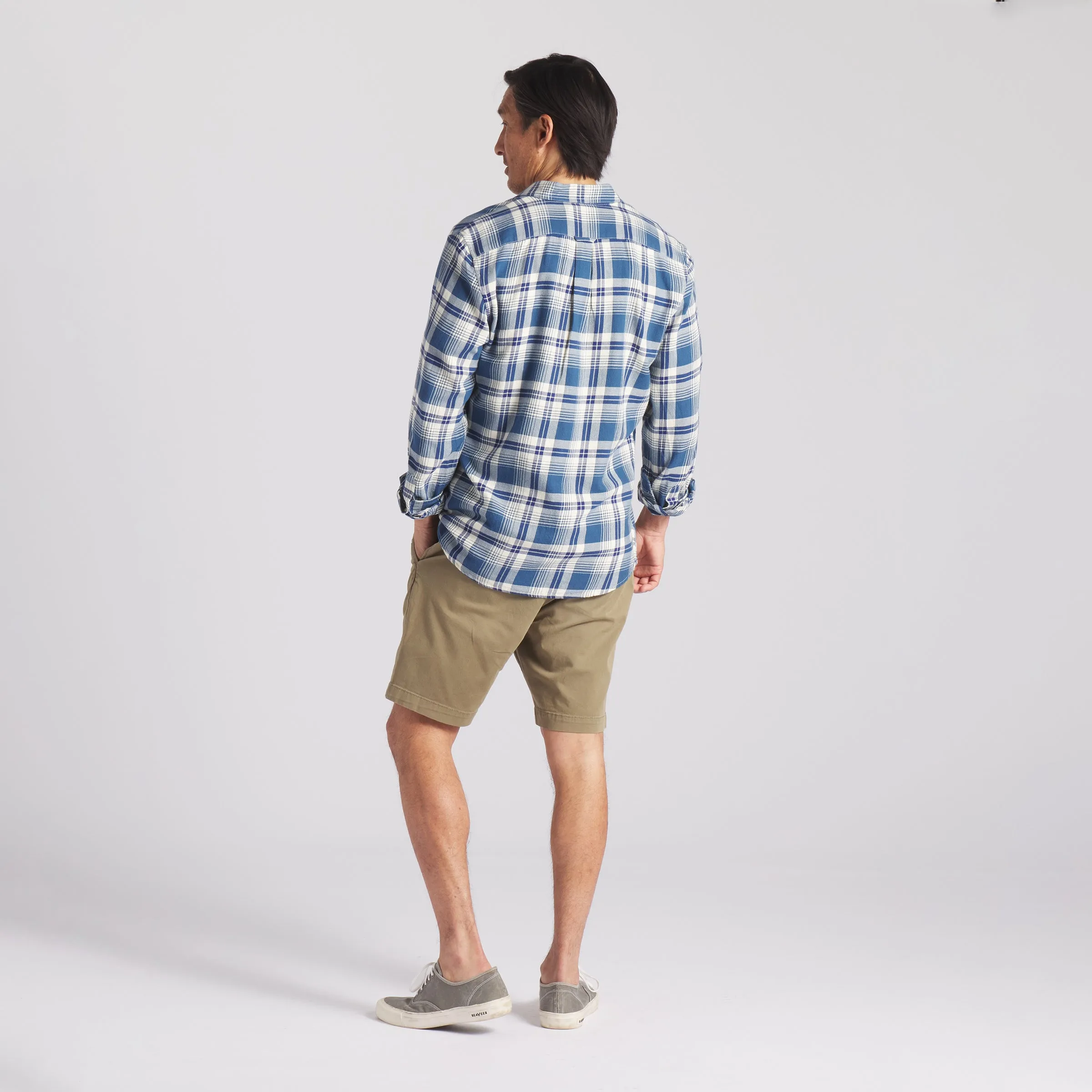 Rugged Twill Shirt - Navy Cream Plaid (Final Sale)*