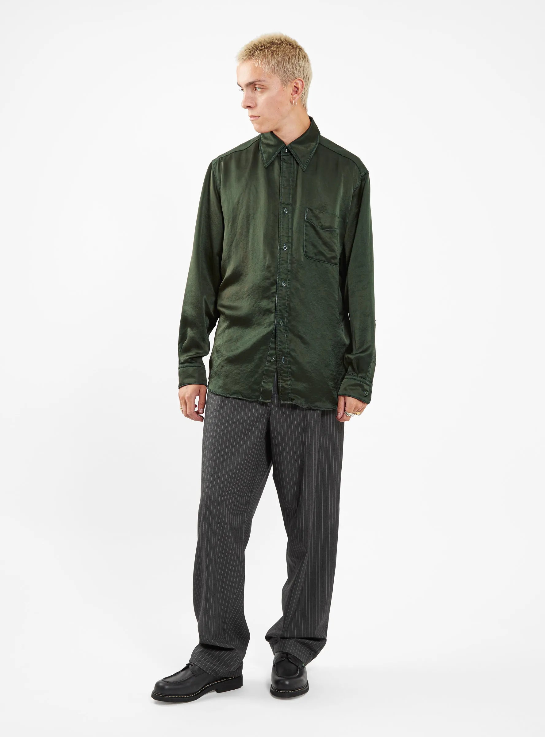 Satin Shirt Green