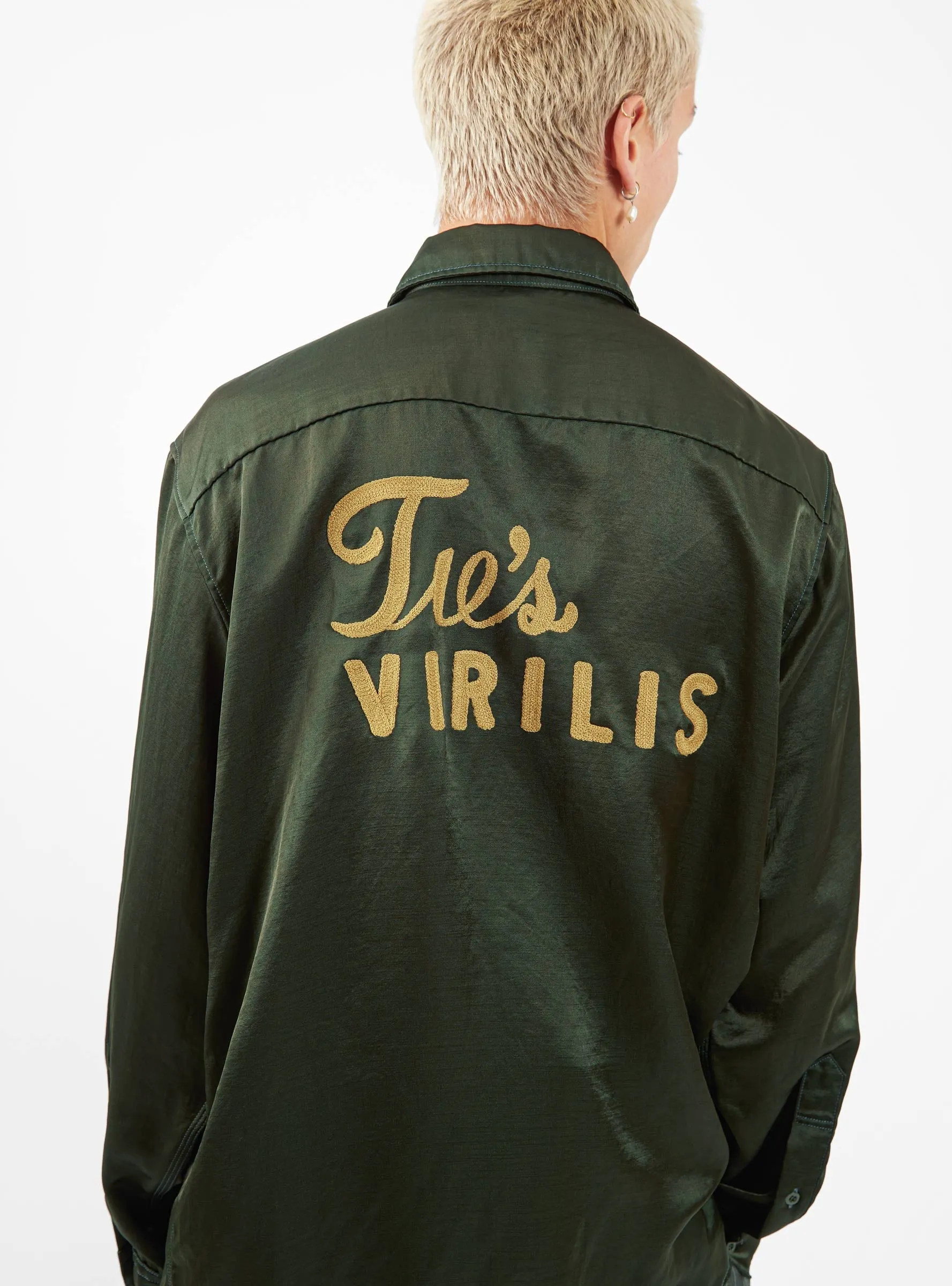Satin Shirt Green