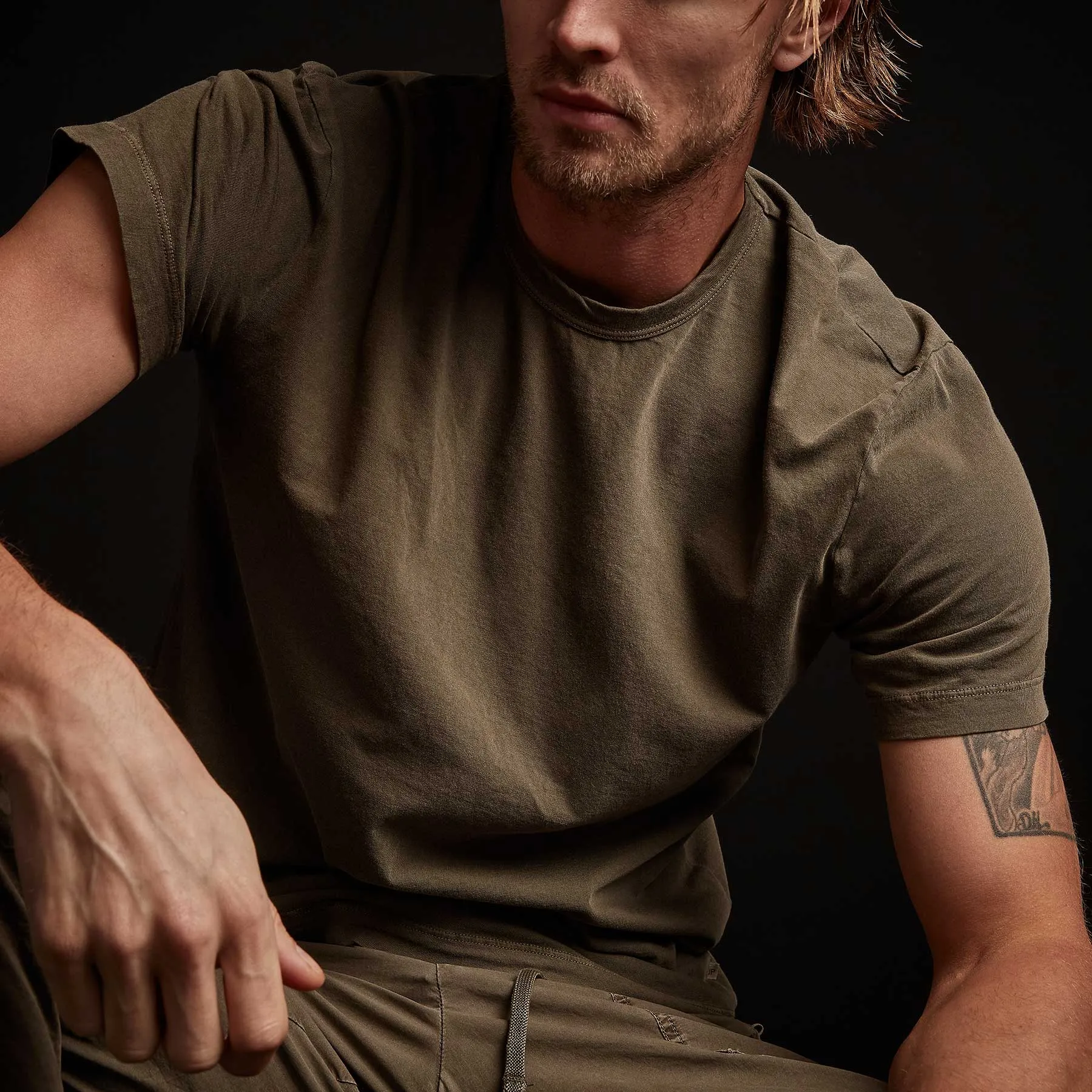 Short Sleeve Crew Neck - Old Whiskey Pigment