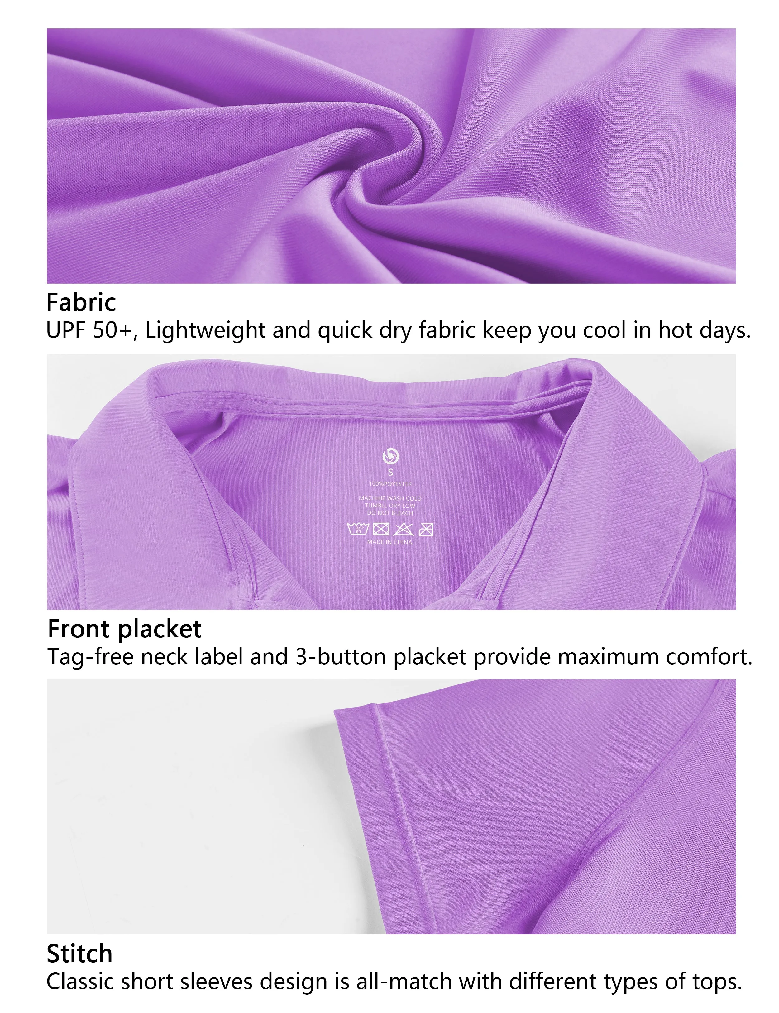 Short Sleeve Slim Fit Polo Shirt purple