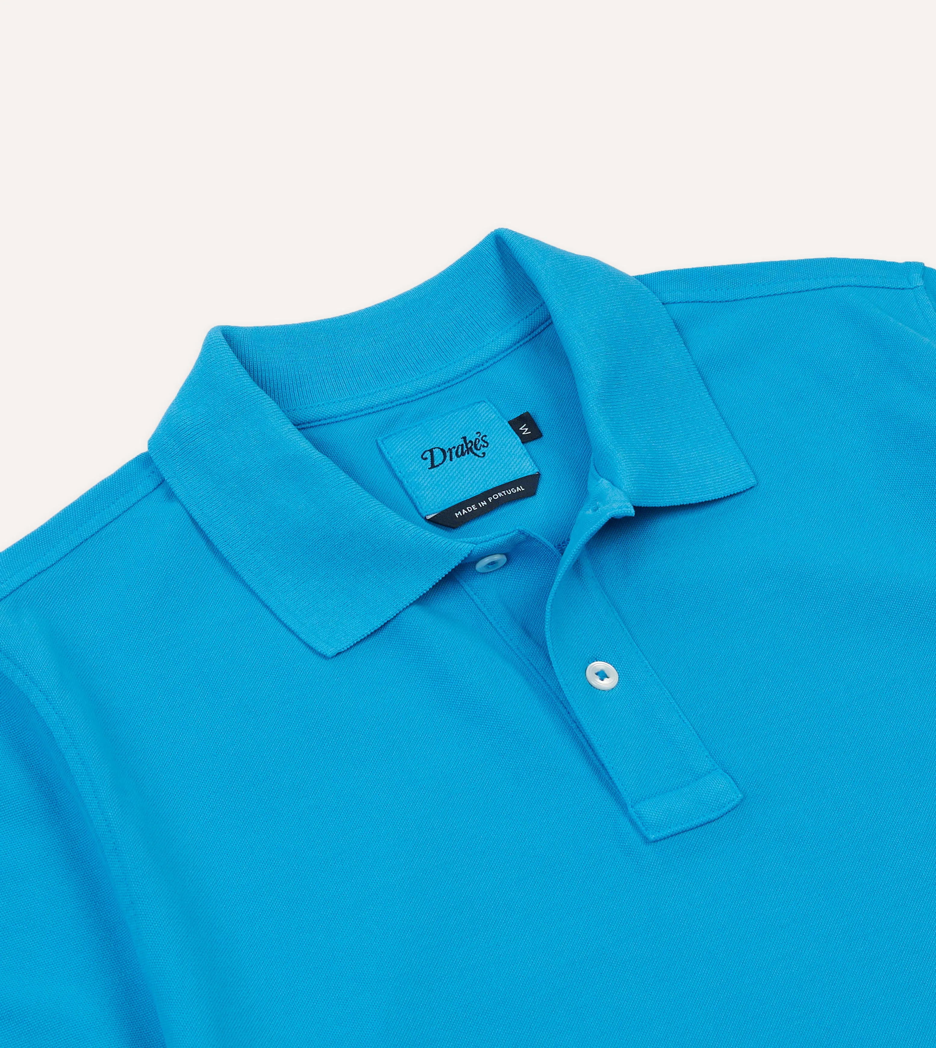 Sky Blue Piqué Cotton Polo Shirt