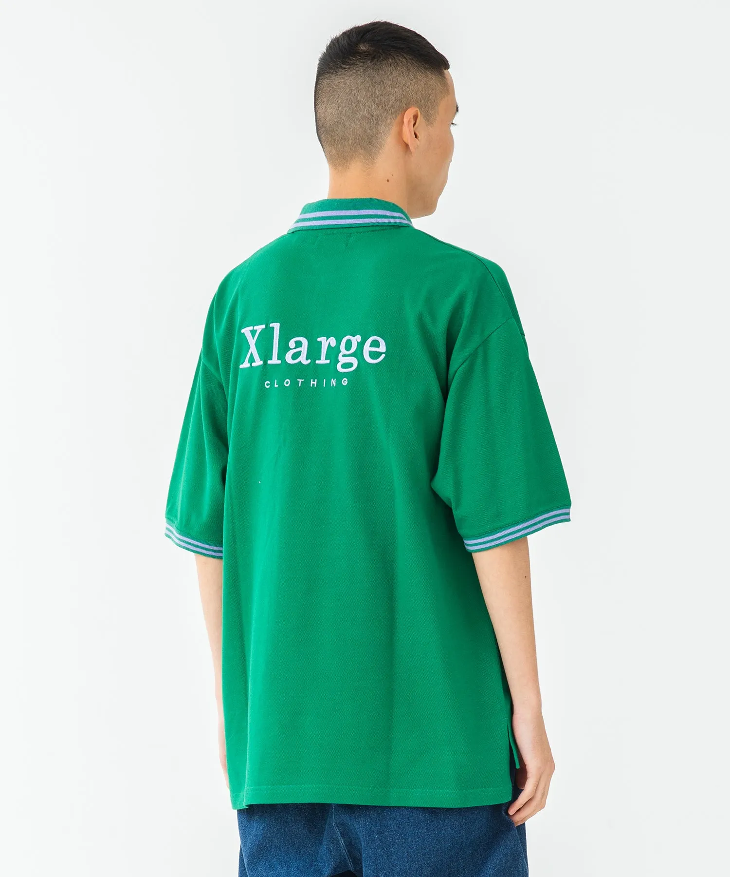 S/S HALF ZIP BIG POLO SHIRT