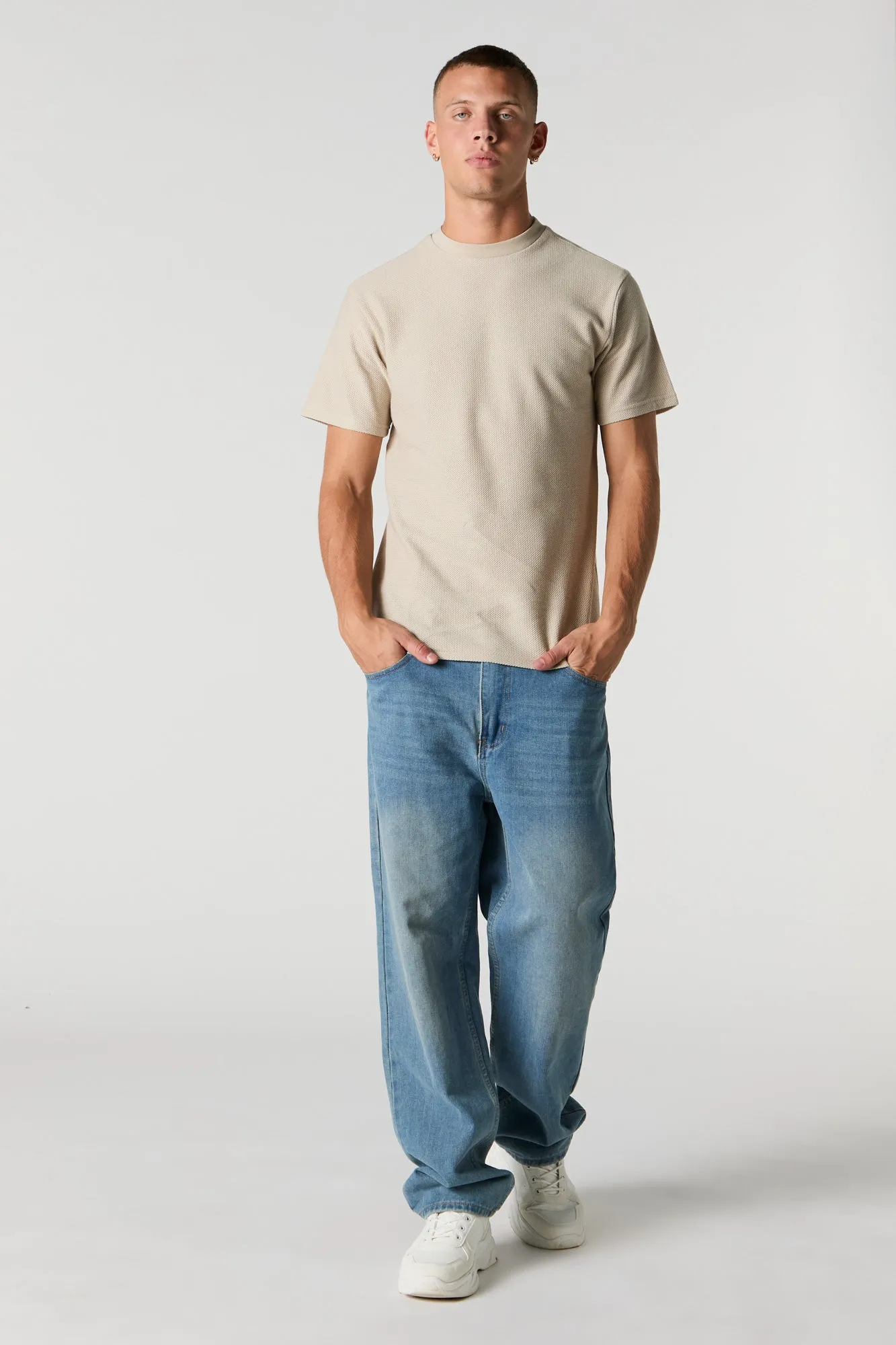 T-shirt ras du cou texturé