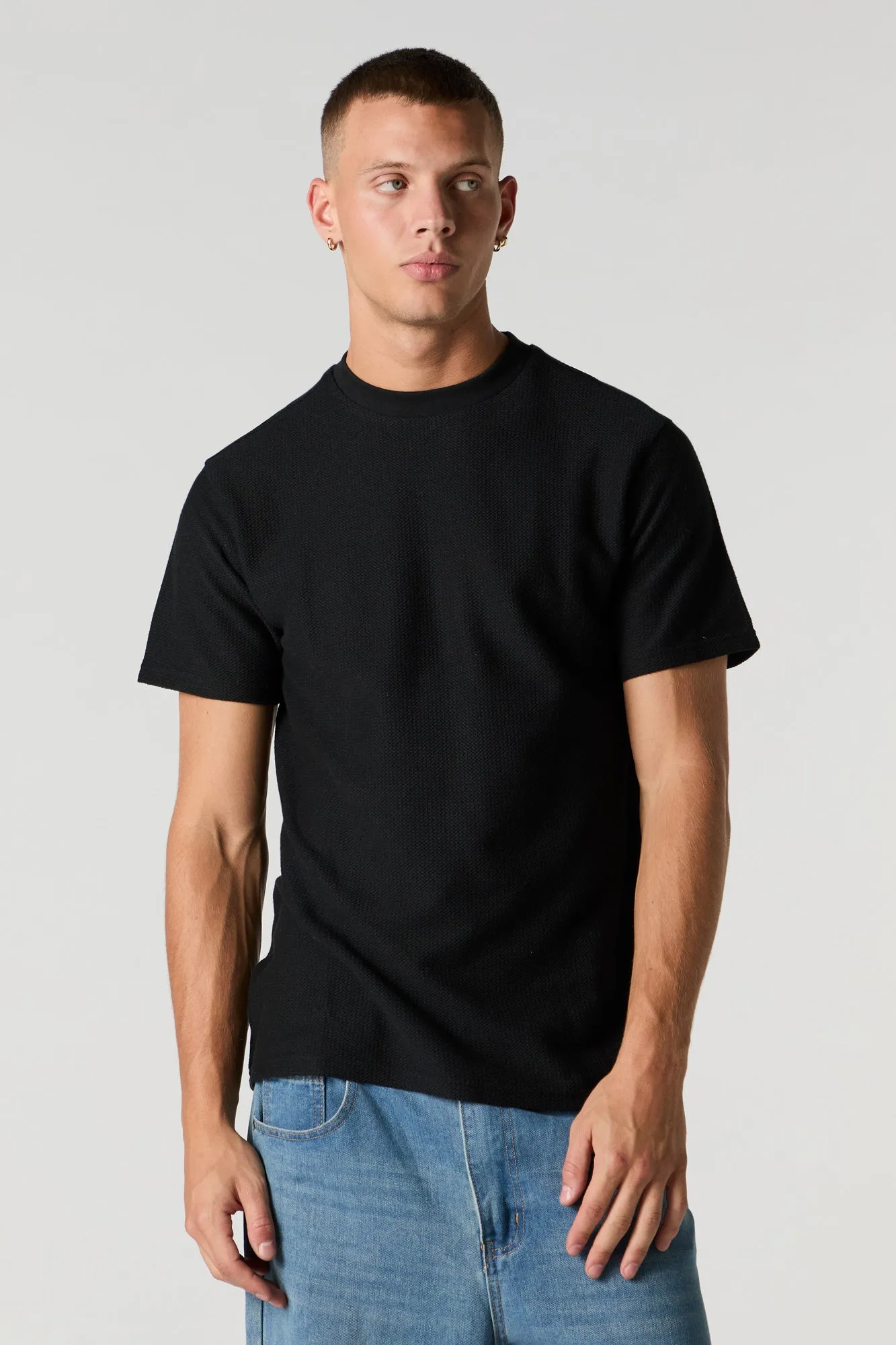 T-shirt ras du cou texturé