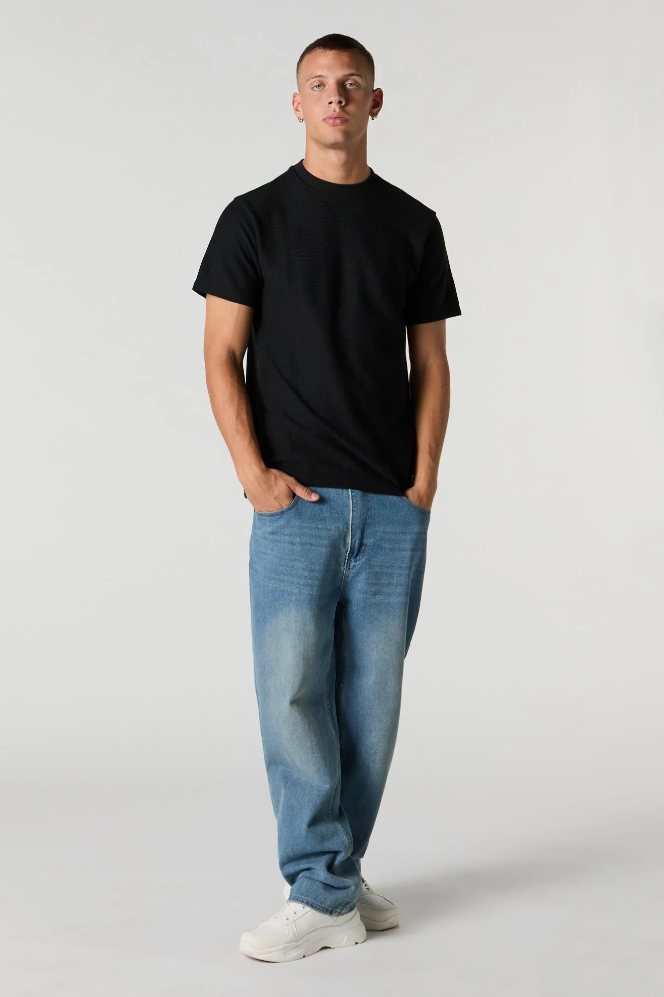 T-shirt ras du cou texturé