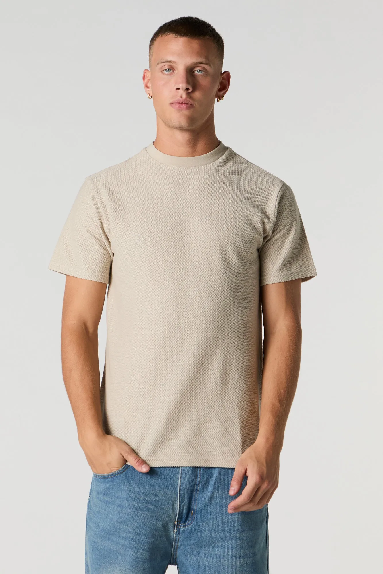 T-shirt ras du cou texturé
