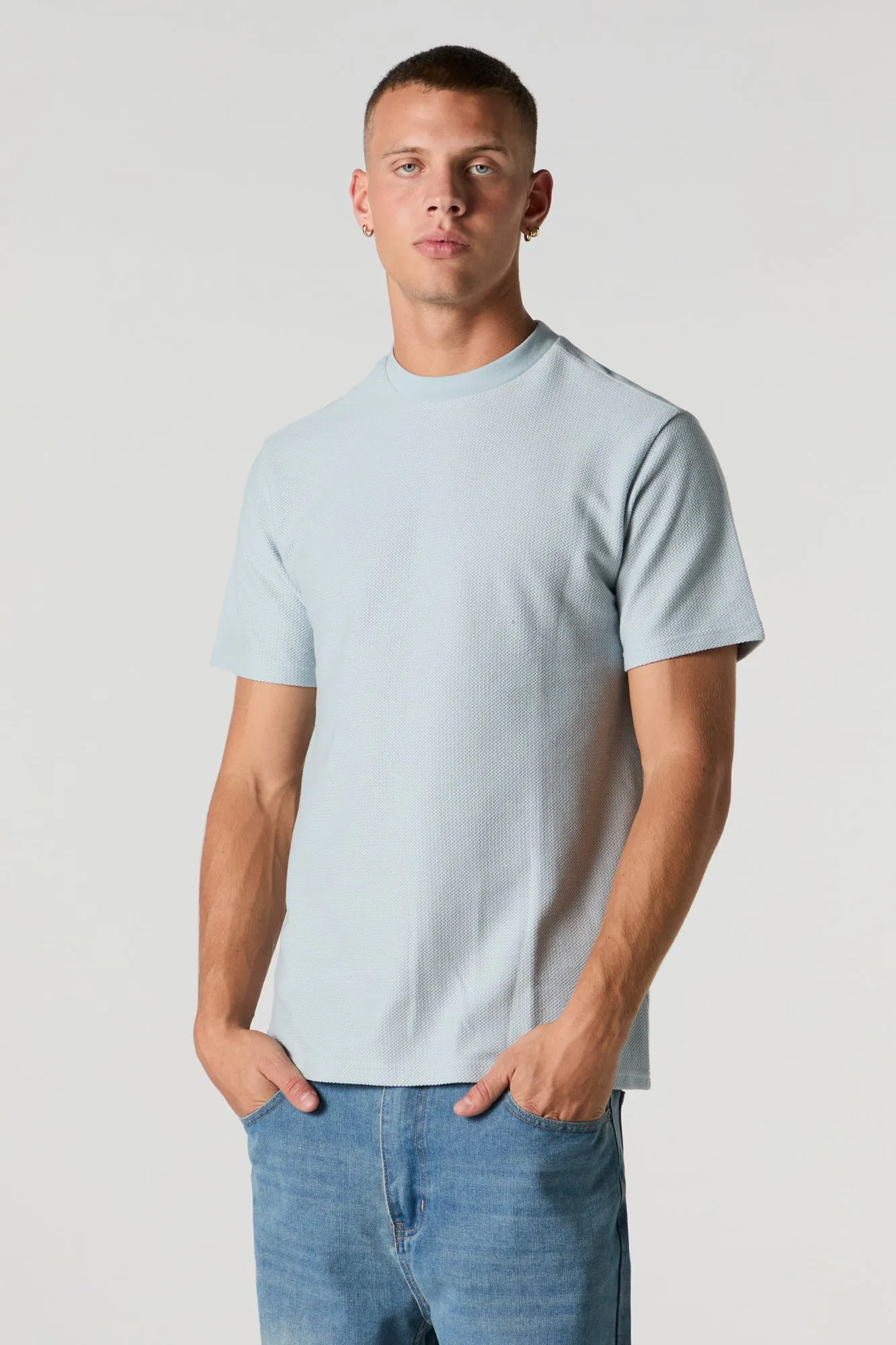 T-shirt ras du cou texturé