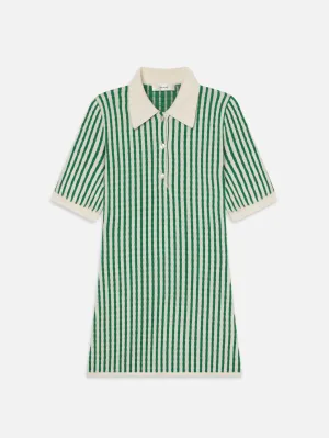 The Cable Polo Dress -- Kelly Green Multi