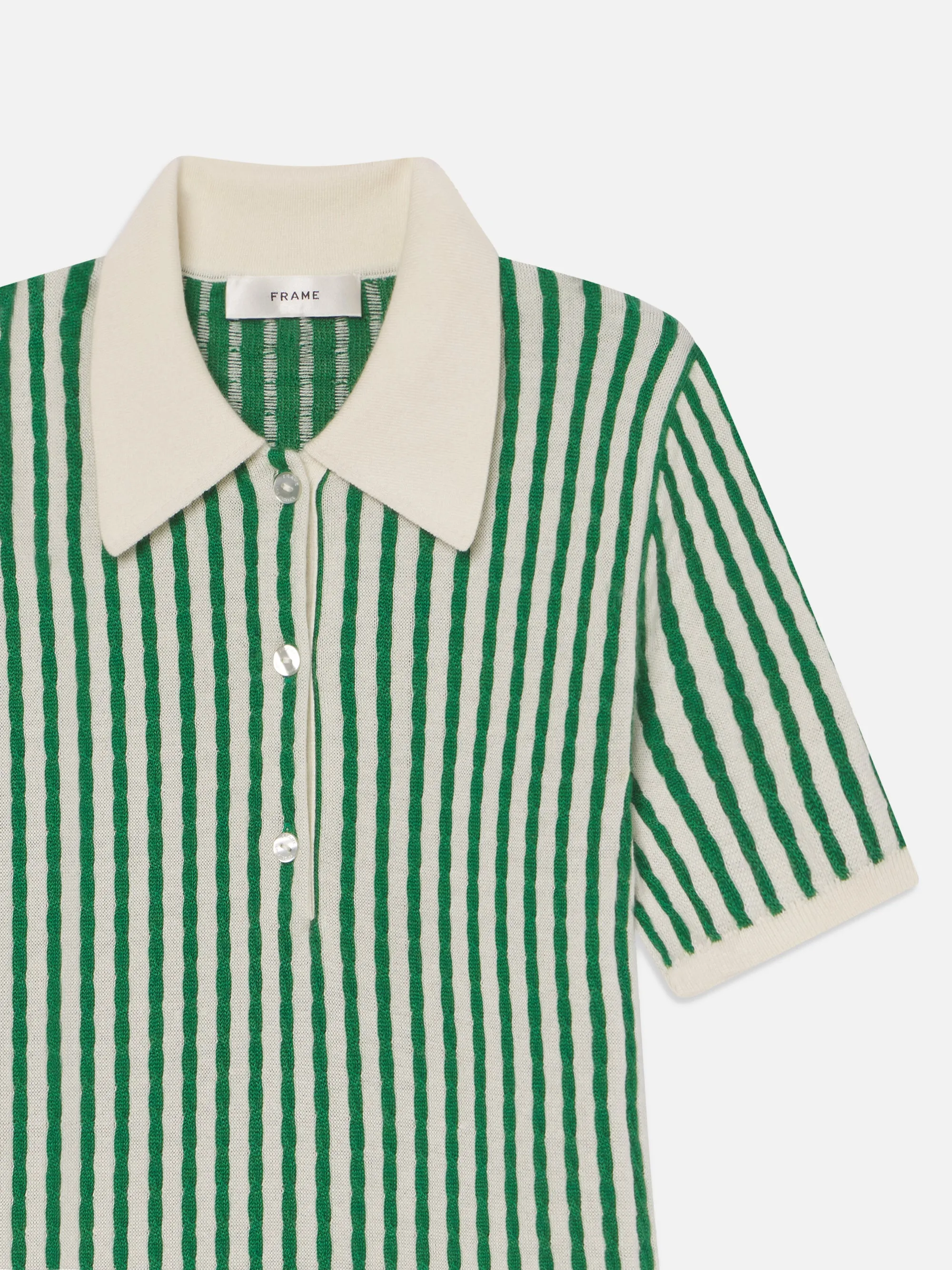 The Cable Polo Dress -- Kelly Green Multi
