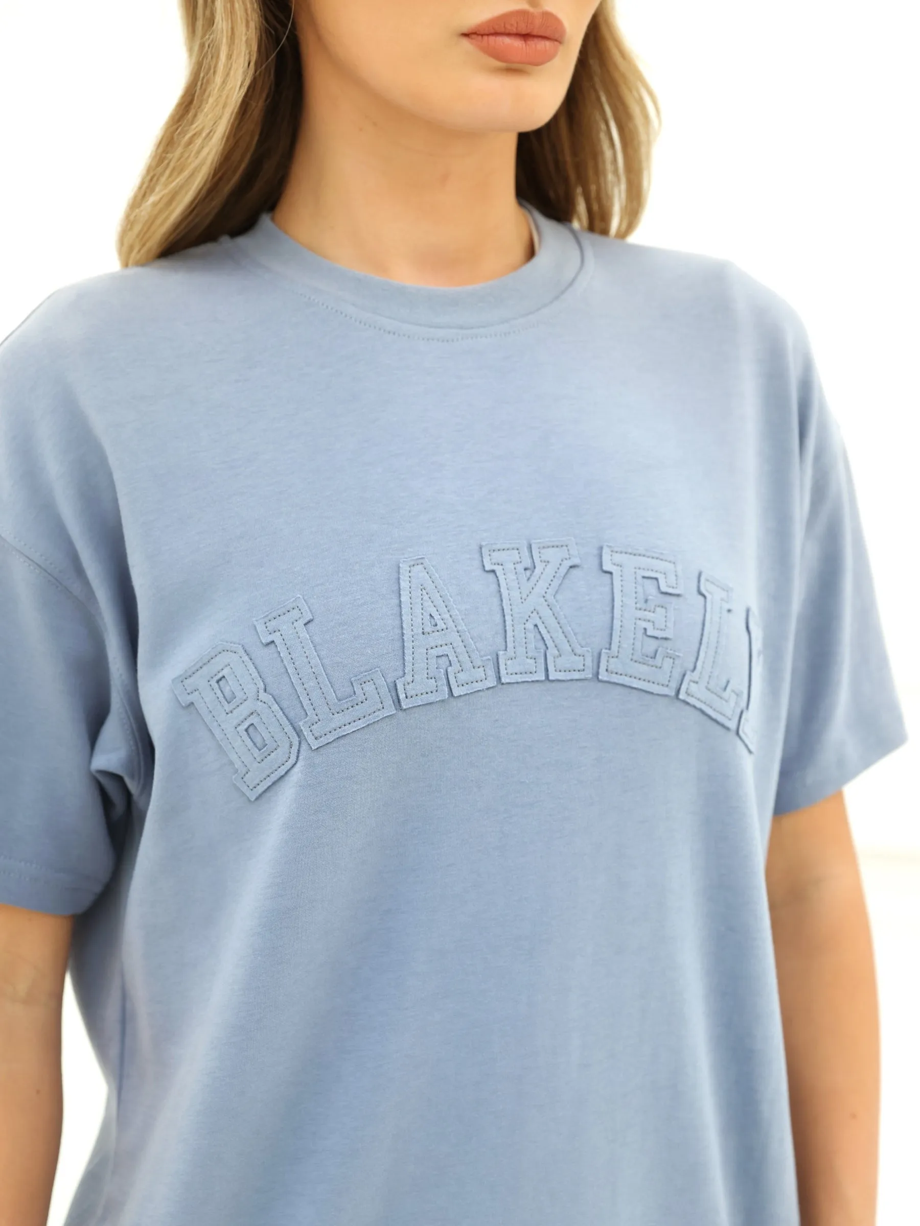Tonal Varsity Oversized T-Shirt - Granite Blue