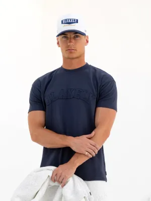 Tonal Varsity Relaxed T-Shirt - True Navy