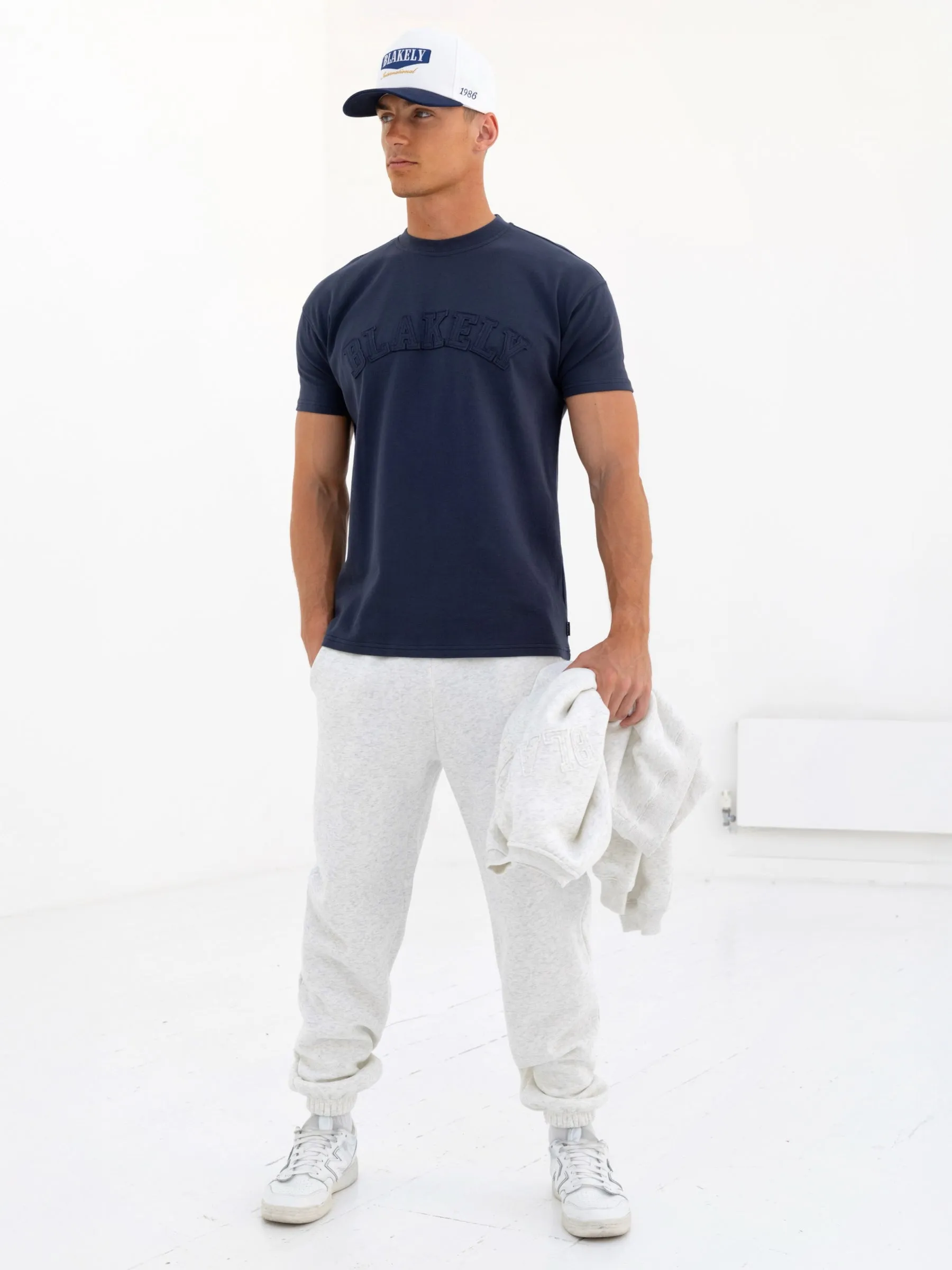 Tonal Varsity Relaxed T-Shirt - True Navy