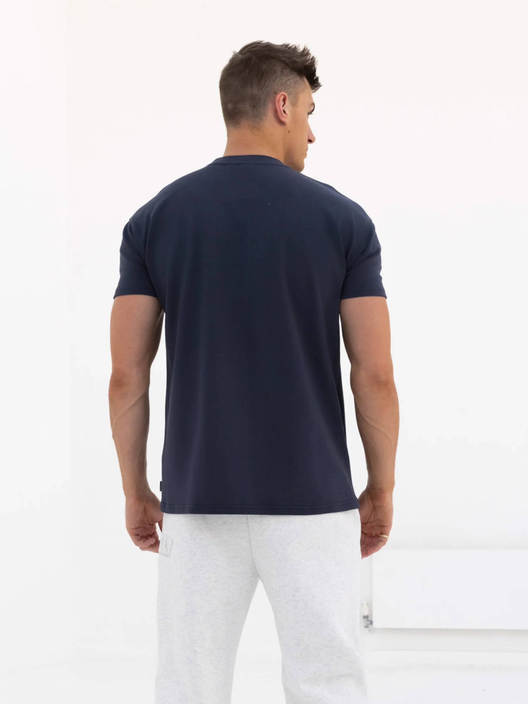 Tonal Varsity Relaxed T-Shirt - True Navy