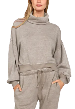 Vintage Havana Burnout Balloon Sleeve Cowlneck VH9903 Sage