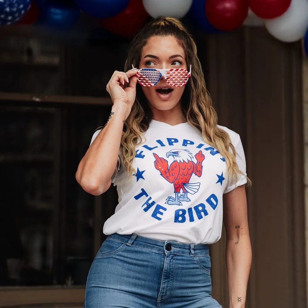 Women's Flippin' The Bird Boyfriend Fit T-Shirt - White