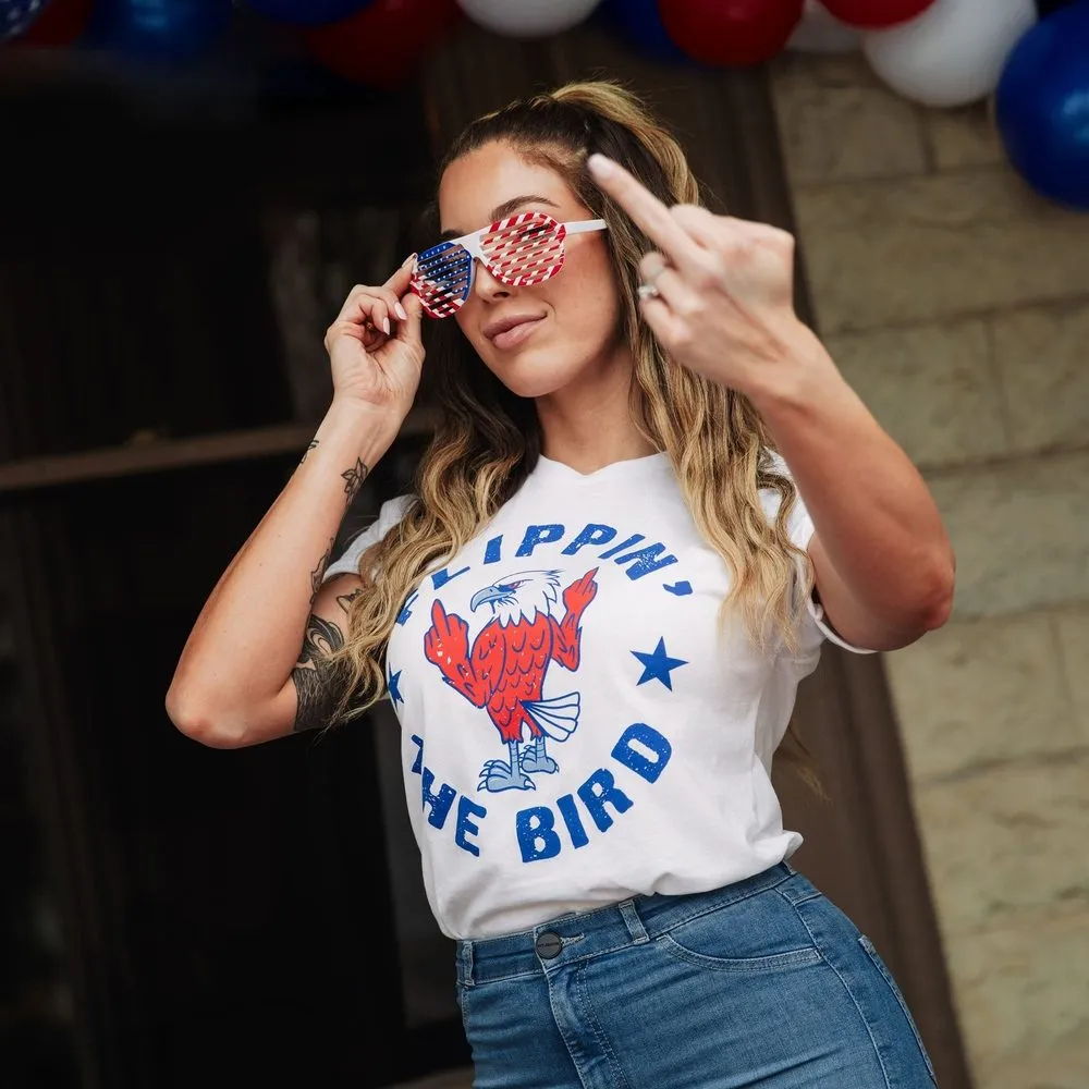 Women's Flippin' The Bird Boyfriend Fit T-Shirt - White