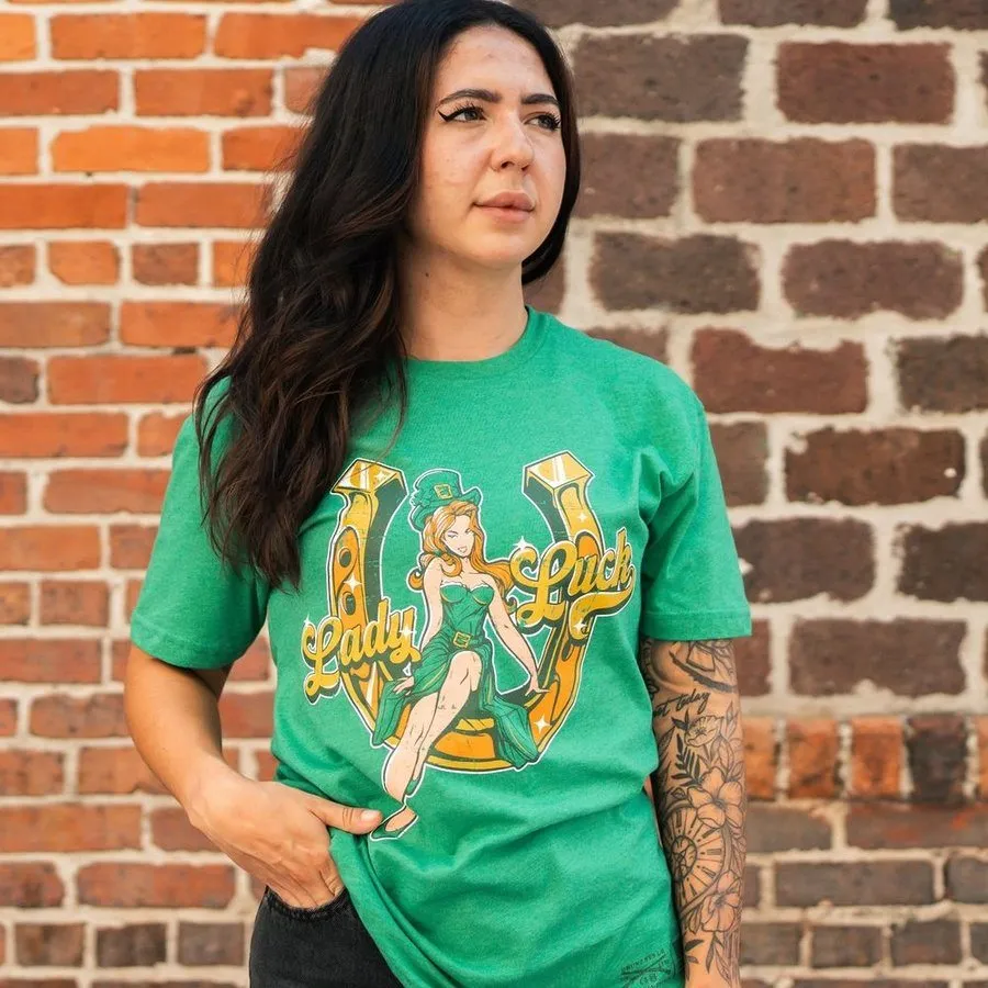 Women's Lady Luck Boyfriend Fit T-Shirt - Kelly Green