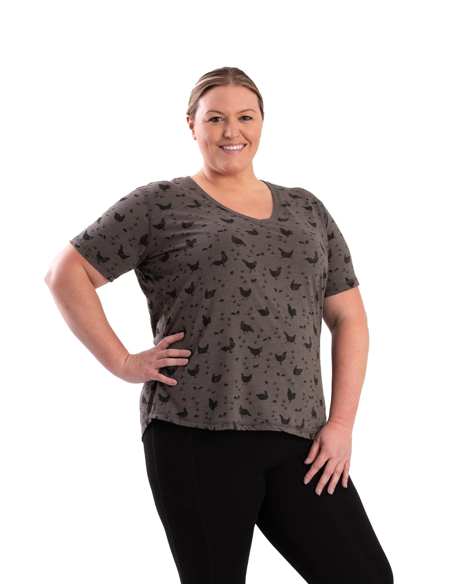 Women's Performance V-Neck Short Sleeve T-Shirt (Prints)