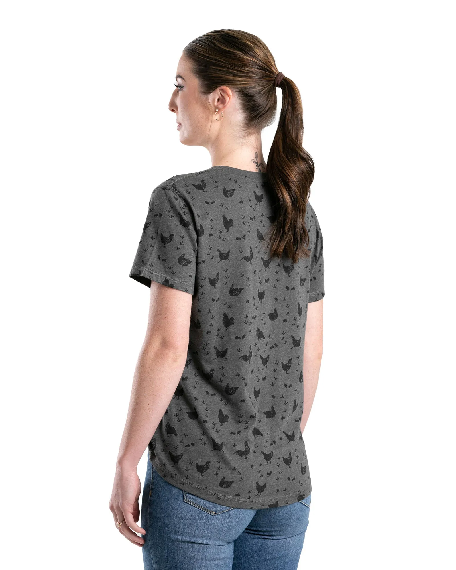 Women's Performance V-Neck Short Sleeve T-Shirt (Prints)